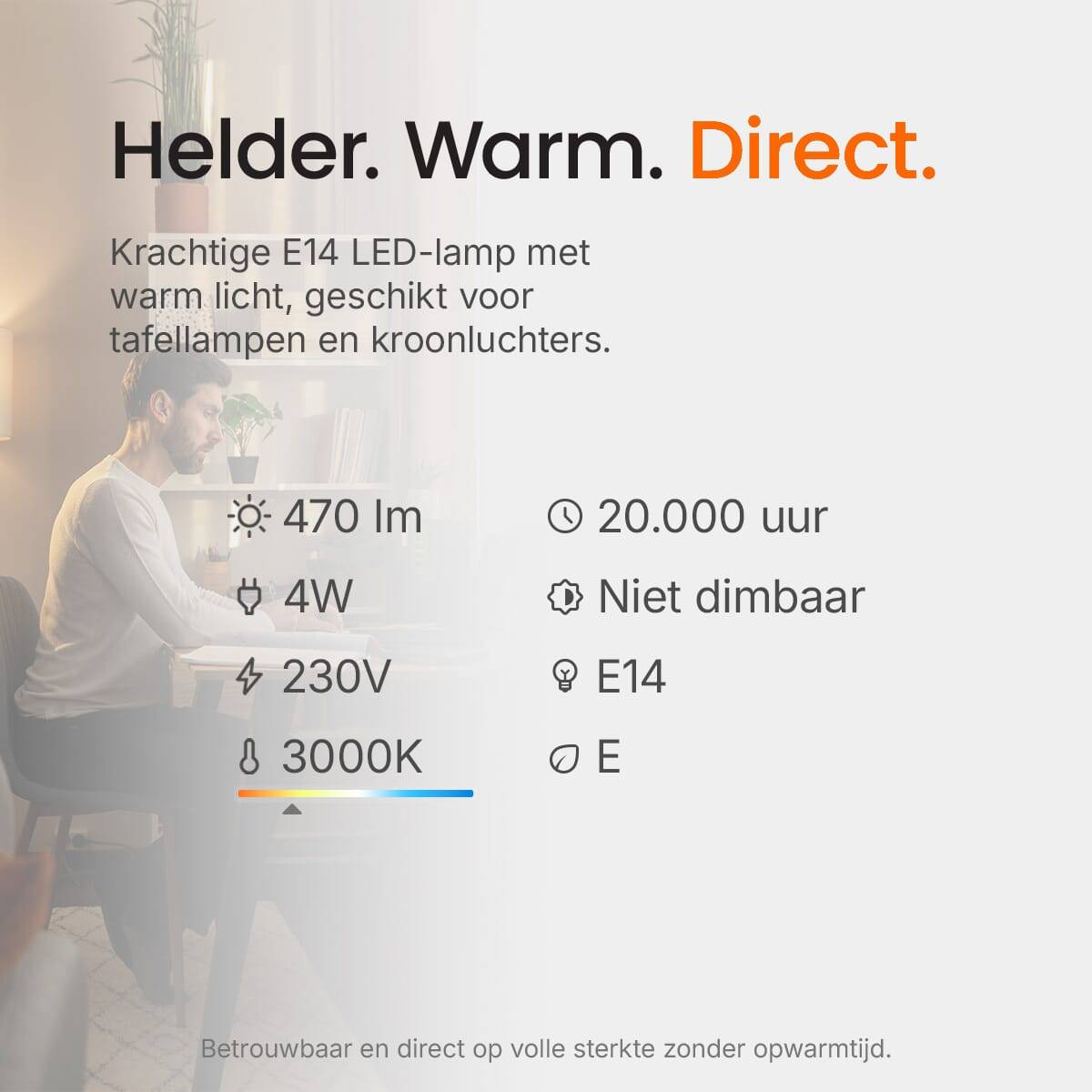 Kobi LED Buislamp T25 E14 Helder - 4W 470lm 3000K - Warmwit - Vervangt 40W-3