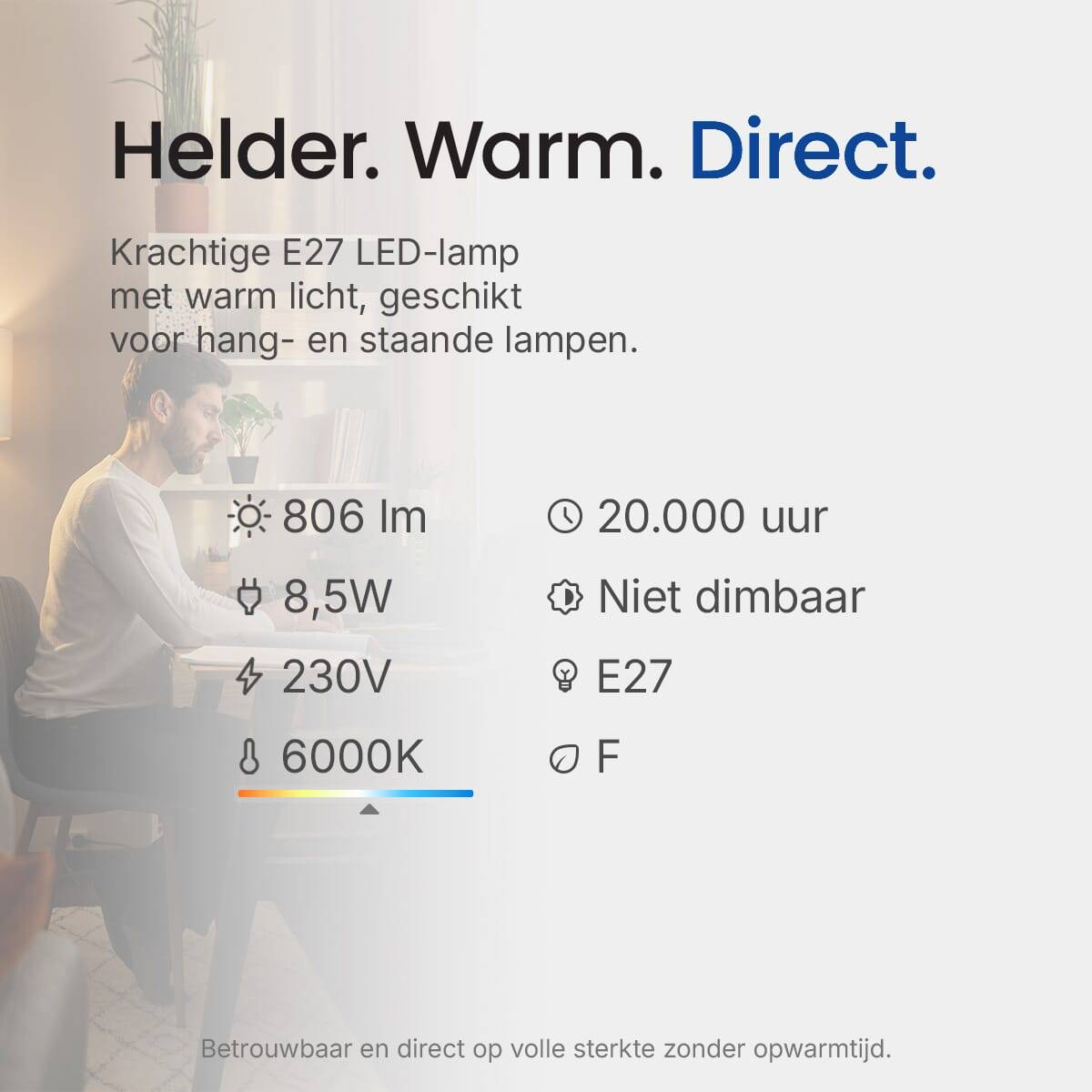 Optonica LED Peerlamp A60 E27 Mat - 8.5W 806lm 6000K - Koudwit - Vervangt 85W - 2 stuks-4