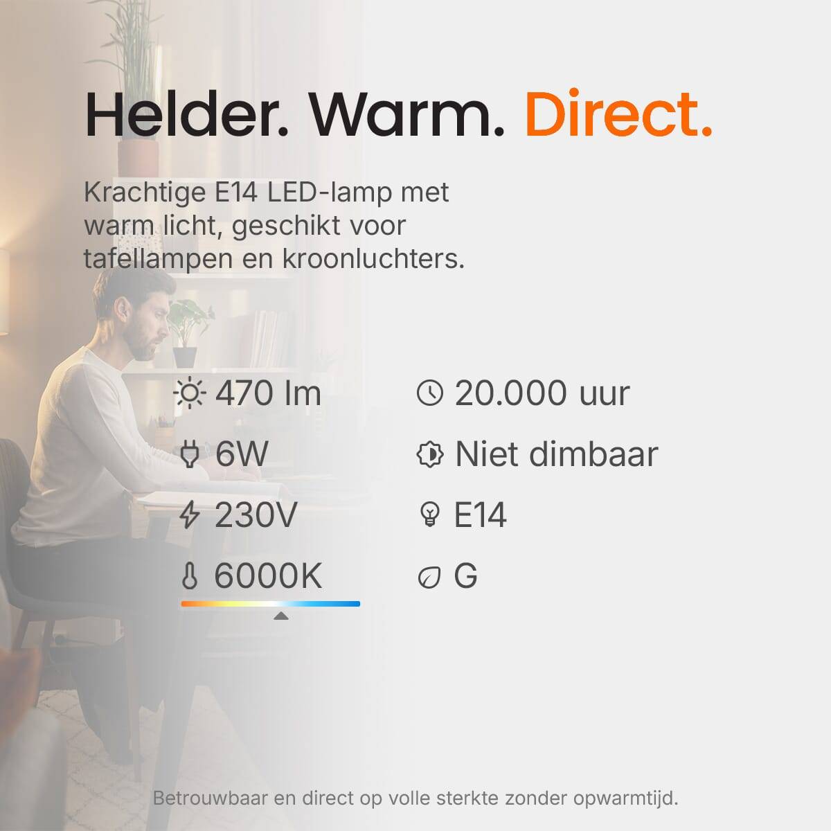 Kobi LED Kogellamp P45 E14 Helder - 6W 470lm 6000K - Koudwit - Vervangt 60W-3