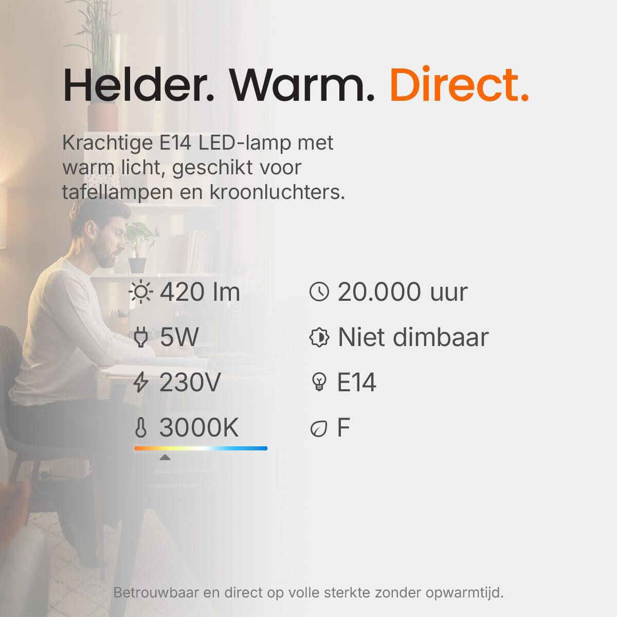 Kobi LED Kogellamp P45 E14 Mat - 4.5W 420lm 3000K - Warmwit - Vervangt 35W-4