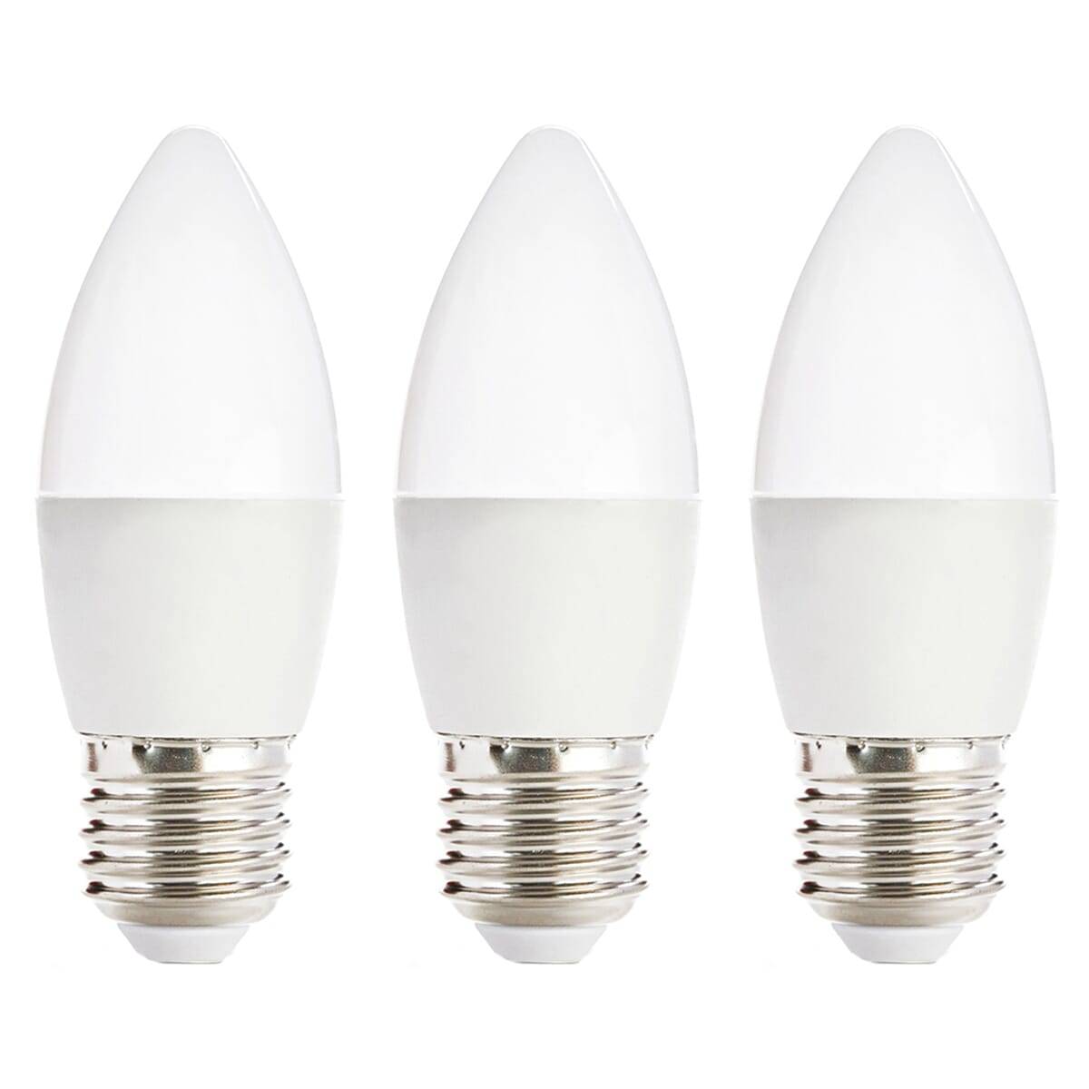 Kobi LED Kaarslamp C35 E27 Helder - 7W 600lm 3000K - Warmwit - Vervangt 53W - 3 stuks-0