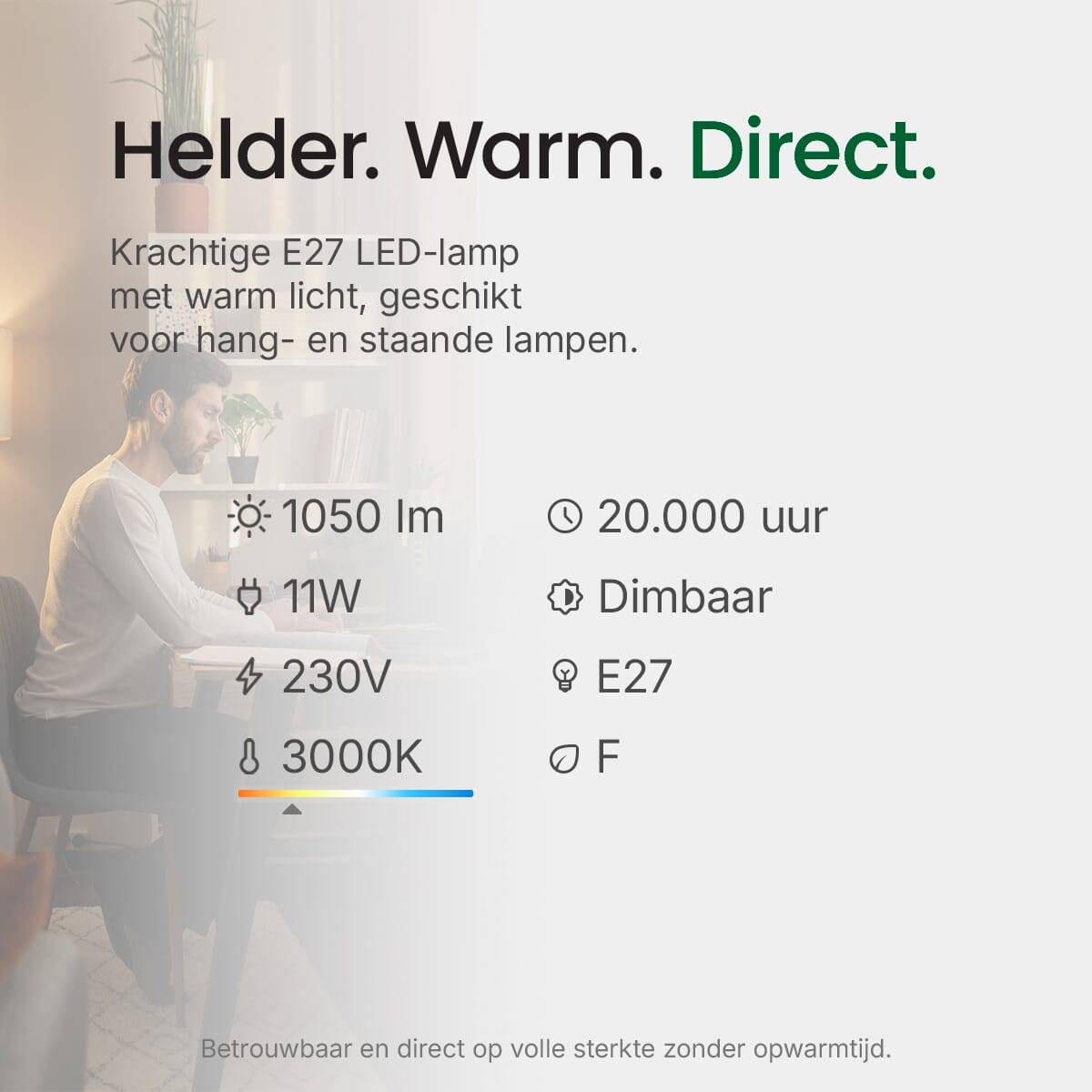 Spectrum LED Peerlamp A60 E27 Mat - 11W 1050lm 3000K - Warmwit Dimbaar - Vervangt 110W - 3 stuks-3