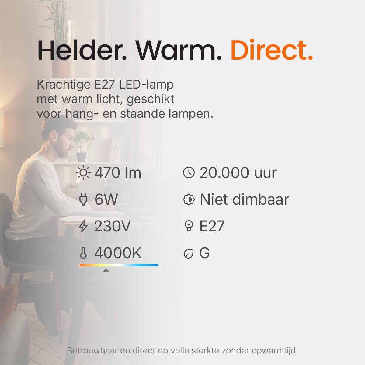 Kobi LED Kogellamp P45 E27 Helder - 6W 470lm 4000K - Neutraalwit - Vervangt 60W - 5 stuks-4