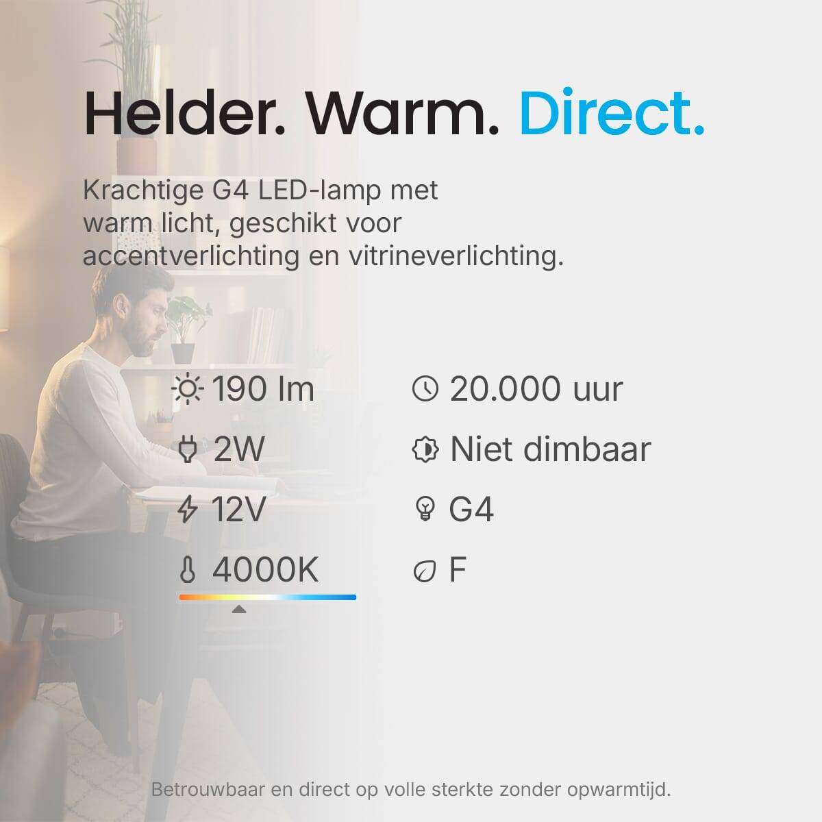 Modee LED Insteeklamp G4 Helder - 2W 190lm 4000K - Neutraalwit - Vervangt 20W - 12V - 25 stuks-2