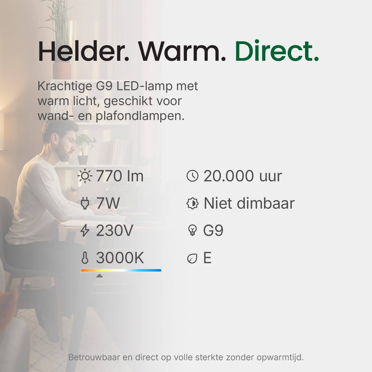 Spectrum LED Insteeklamp G9 Helder - 7W 770lm 3000K - Warmwit - Vervangt 57W - 3 stuks-3