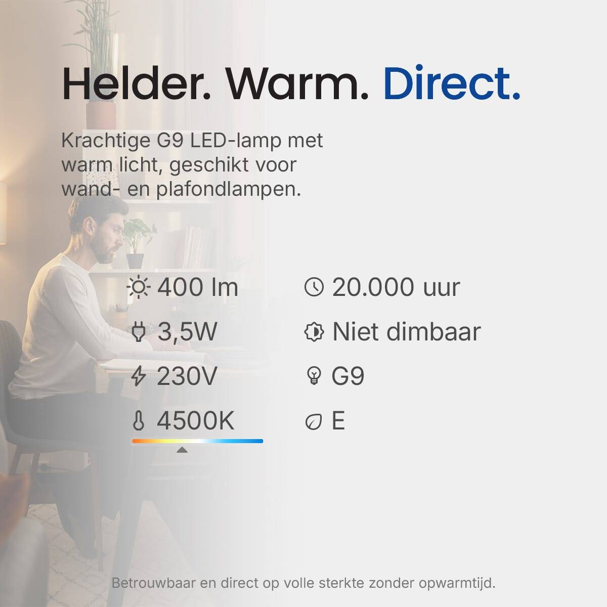 Optonica LED Insteeklamp G9 Mat - 3.5W 400lm 4500K - Neutraalwit - Vervangt 30W - 2 stuks-3
