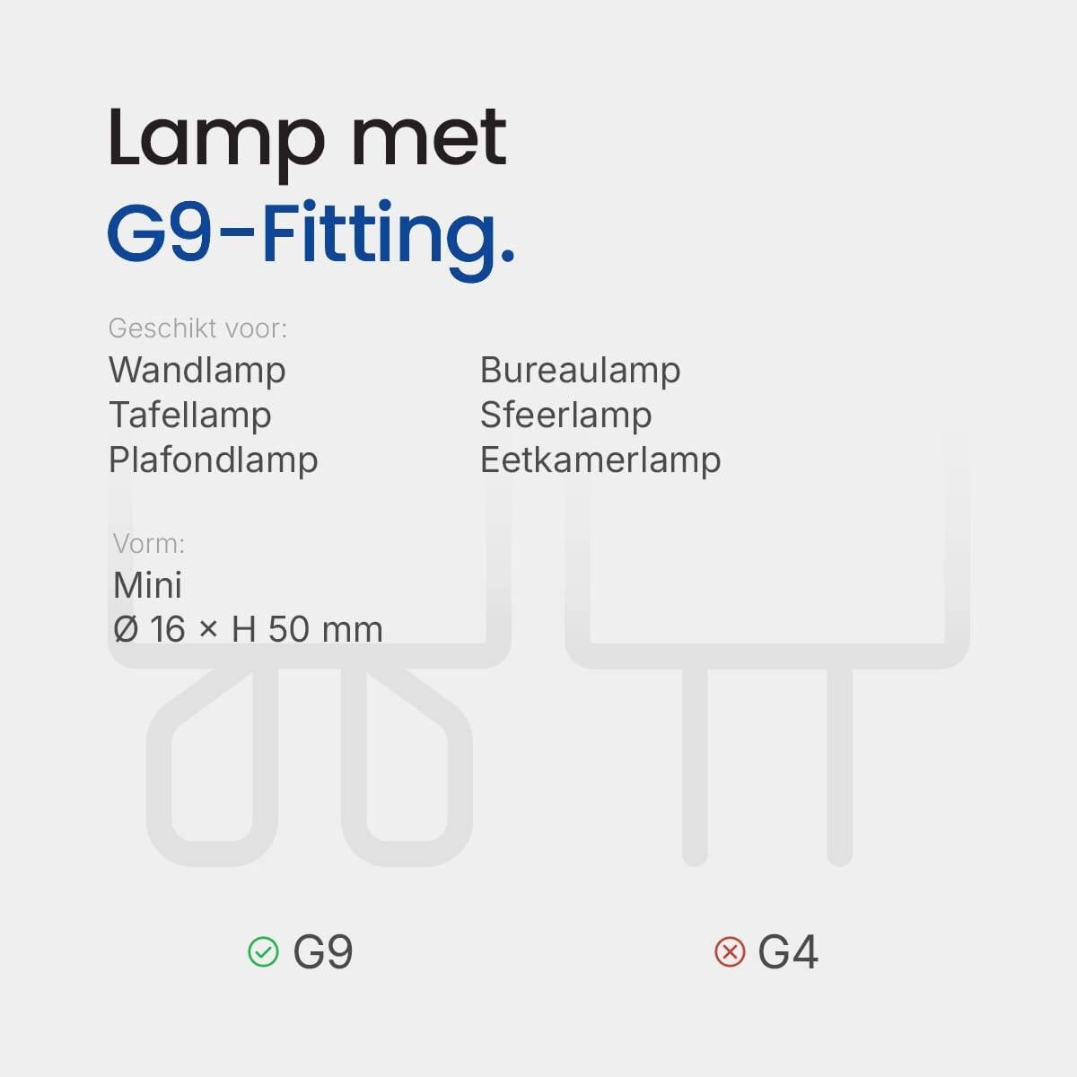 Optonica LED Insteeklamp G9 Mat - 3.5W 400lm 4500K - Neutraalwit - Vervangt 30W - 2 stuks-4