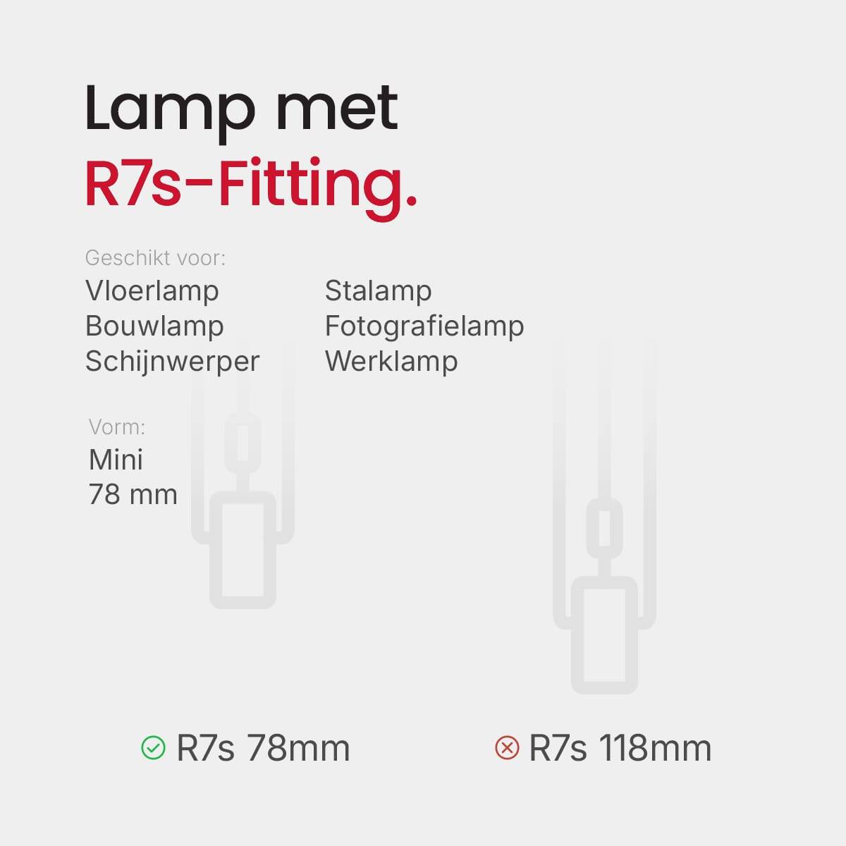 SPL R7s Halogeenlamp 118mm - 60W 2800K 890lm 220-240V - Staaflamp - Warm Wit Licht - Dimbaar - Helder-3