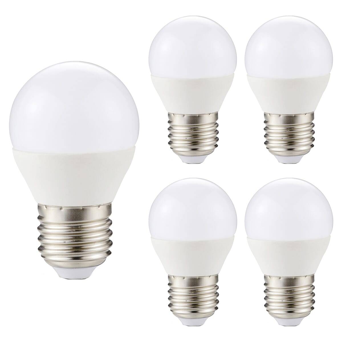 Kobi LED Kogellamp P45 E27 Helder - 6W 470lm 4000K - Neutraalwit - Vervangt 60W - 5 stuks-0