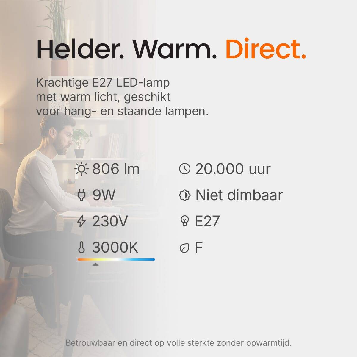 Kobi LED Kogellamp P45 E27 Helder - 8.5W 806lm 3000K - Warmwit - Vervangt 70W-3