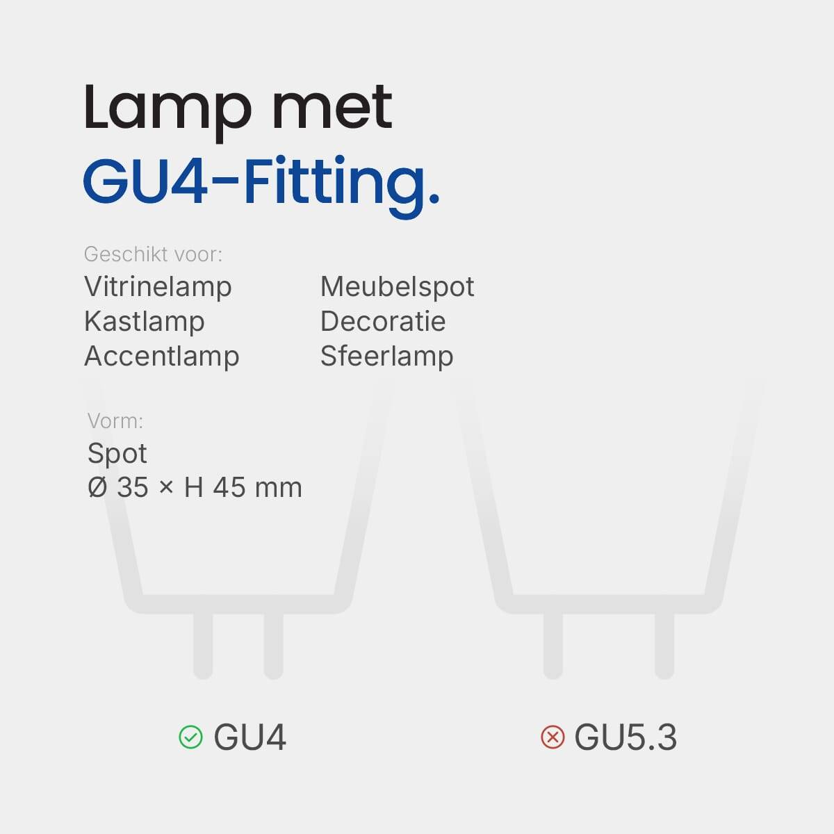 Optonica LED Insteeklamp MR16 GU4 Mat - 3W 210lm 4500K - Neutraalwit - Vervangt 27W - 12V - 2 stuks-3