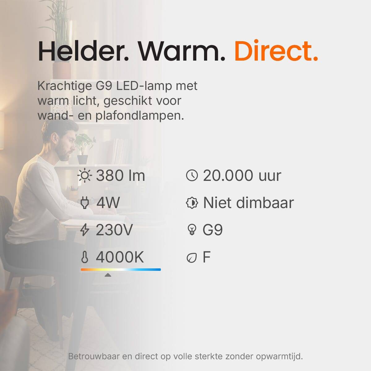 Kobi LED Insteeklamp G9 Helder - 4W 380lm 4000K - Neutraalwit - Vervangt 40W-4