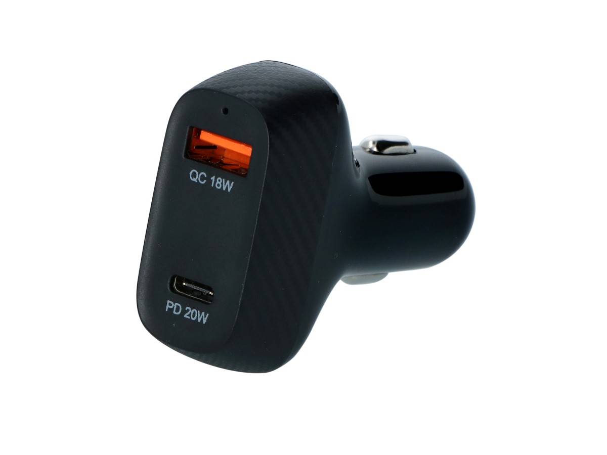 Carpoint 12/24V Duo Snellader Auto 20W USB-C + 18W USB-A 3.0-0