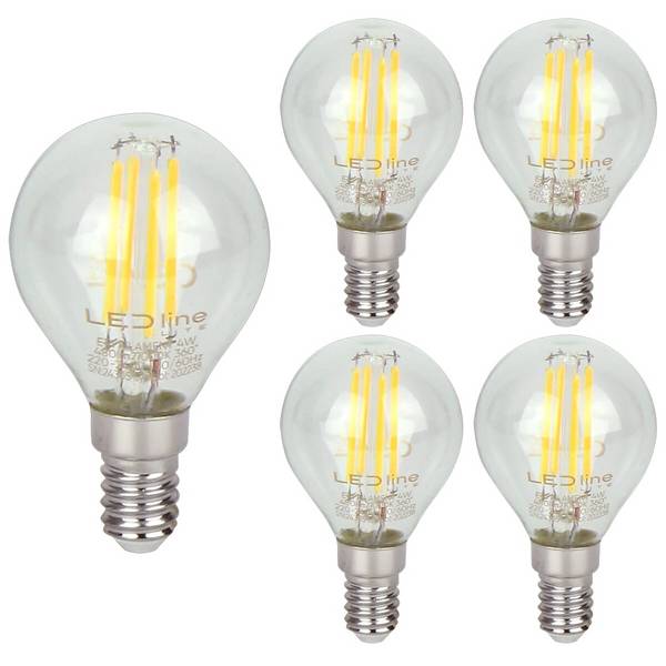 LED Line LED Kogellamp P45 E14 Helder - 4W 480lm 2700K - Warmwit - Vervangt 35W - 5 stuks