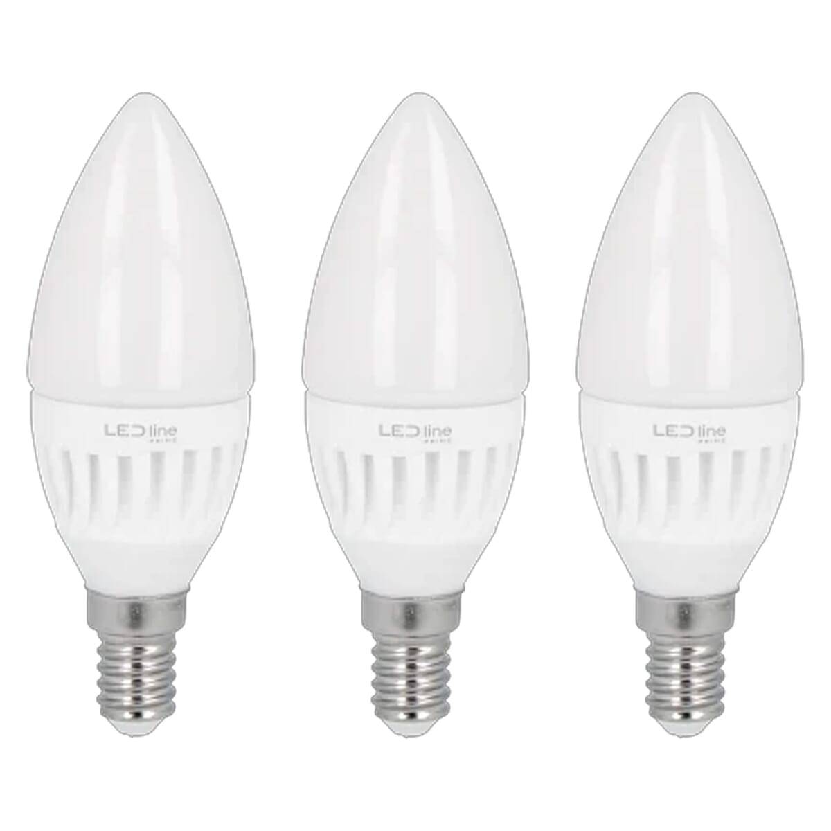LED Line LED Kaarslamp C35 E14 Mat - 5W 700lm 3000K - Warmwit - Vervangt 35W - 3 stuks