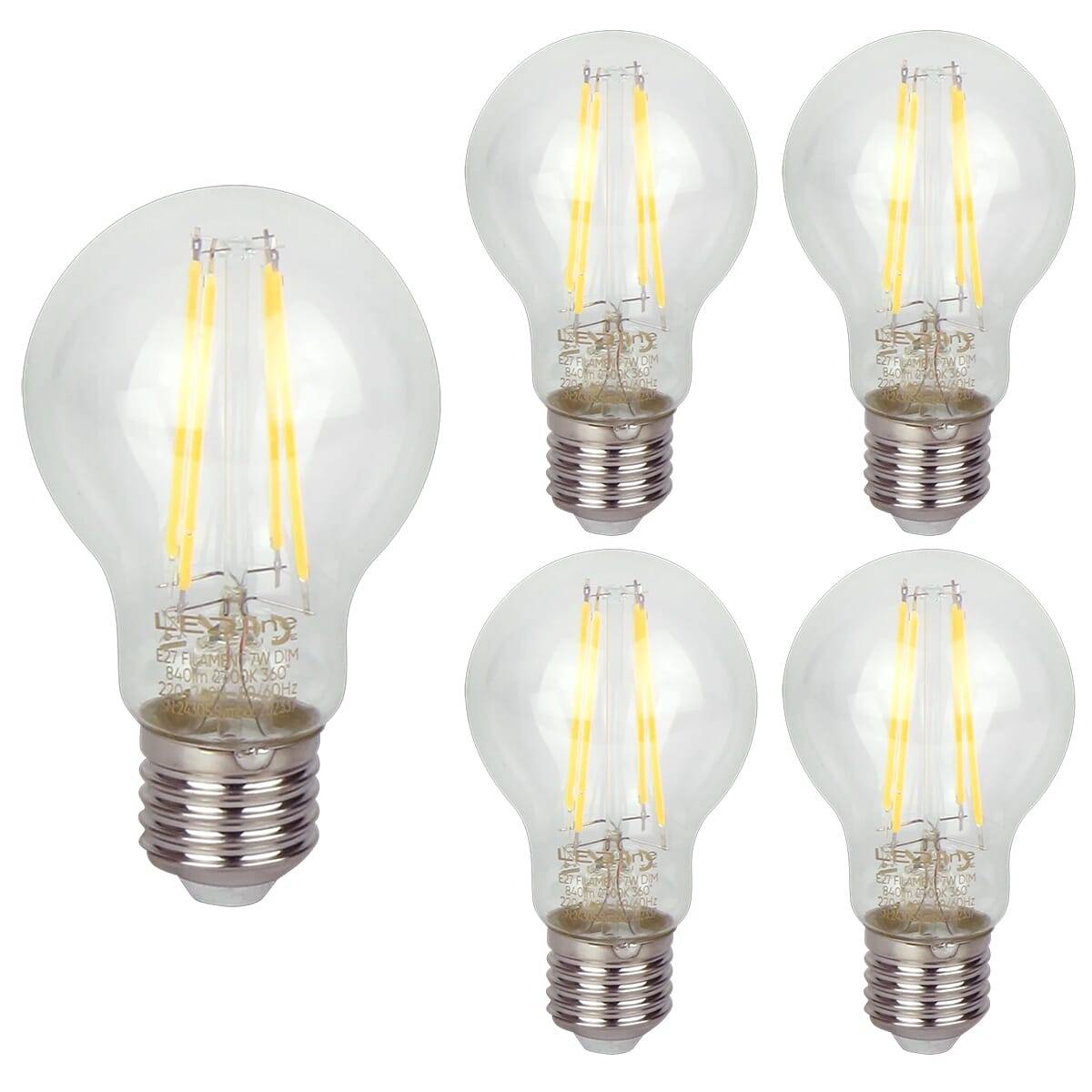LED Line LED Peerlamp A60 E27 Helder - 7W 840lm 2700K - Extra Warmwit Dimbaar - Vervangt 53W - 5 stuks-0