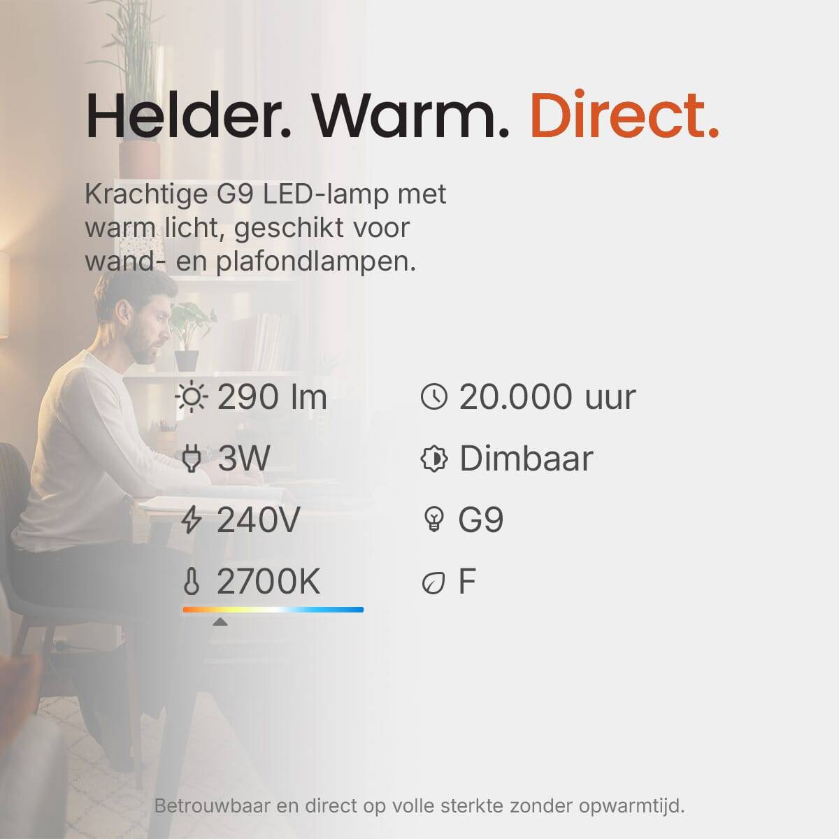 Vito Lighting LED Insteeklamp G9 Mat - 3W 290lm 2700K - Extra Warmwit Dimbaar - Vervangt 35W-2