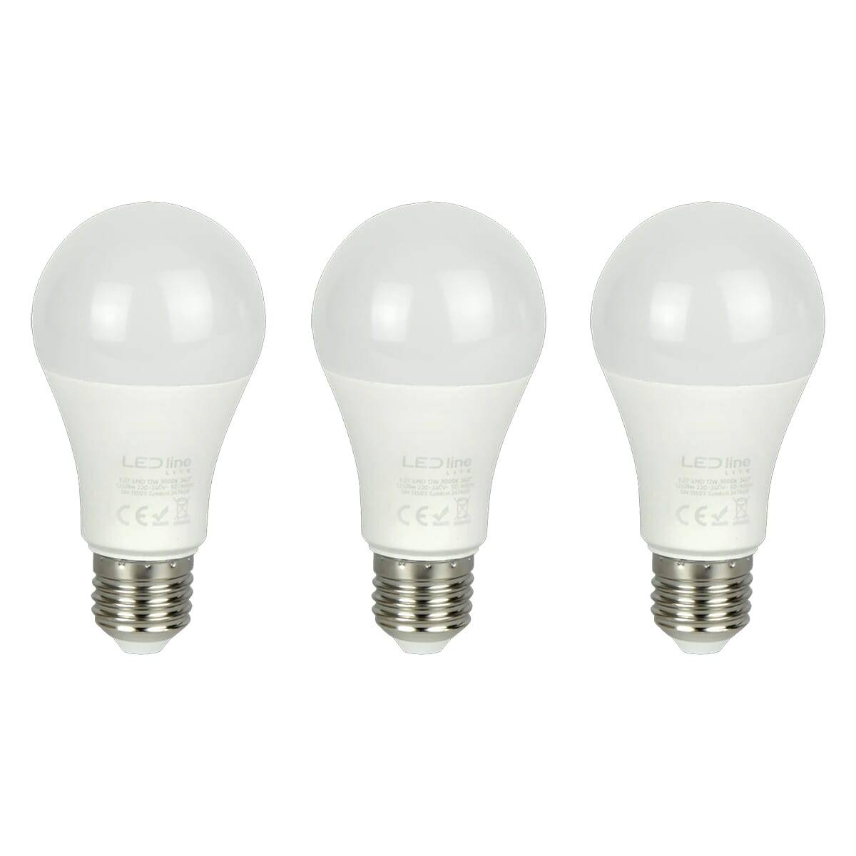 LED Line LED Peerlamp A60 E27 Mat - 12W 1212lm 3000K - Warmwit - Vervangt 100W - 3 stuks-0