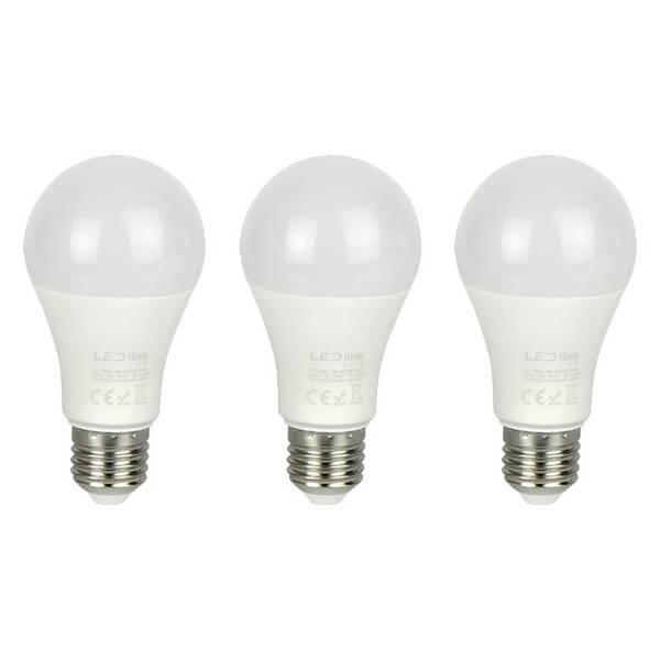 LED Line LED Peerlamp A60 E27 Mat - 12W 1212lm 3000K - Warmwit - Vervangt 100W - 3 stuks
