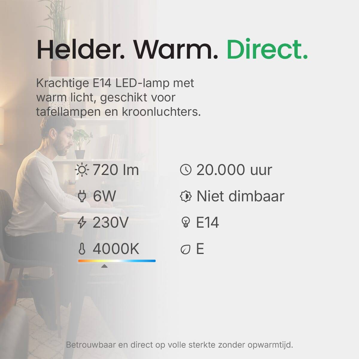 LED Line LED Kaarslamp C35 E14 Helder - 6W 720lm 4000K - Neutraalwit - Vervangt 60W - 3 stuks-4