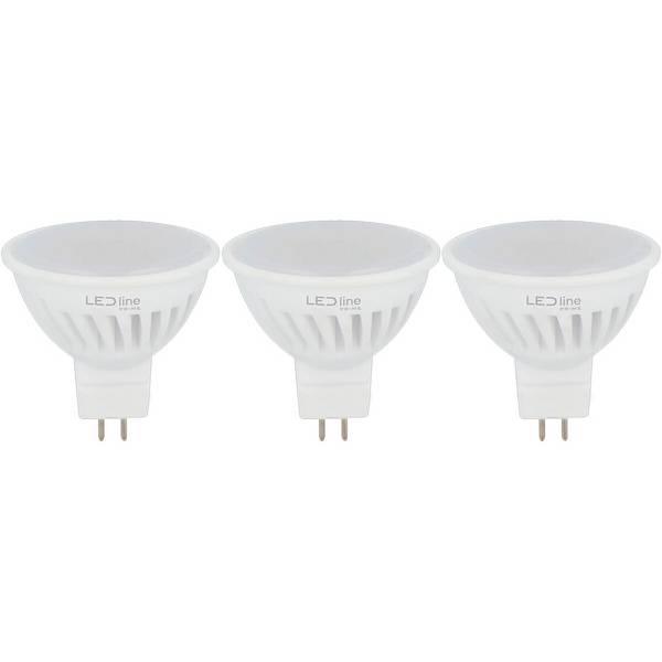 LED Line LED Spot MR16 GU5.3 Mat - 5W 600lm 2700K - Extra Warmwit - Vervangt 45W - 12V - 3 stuks