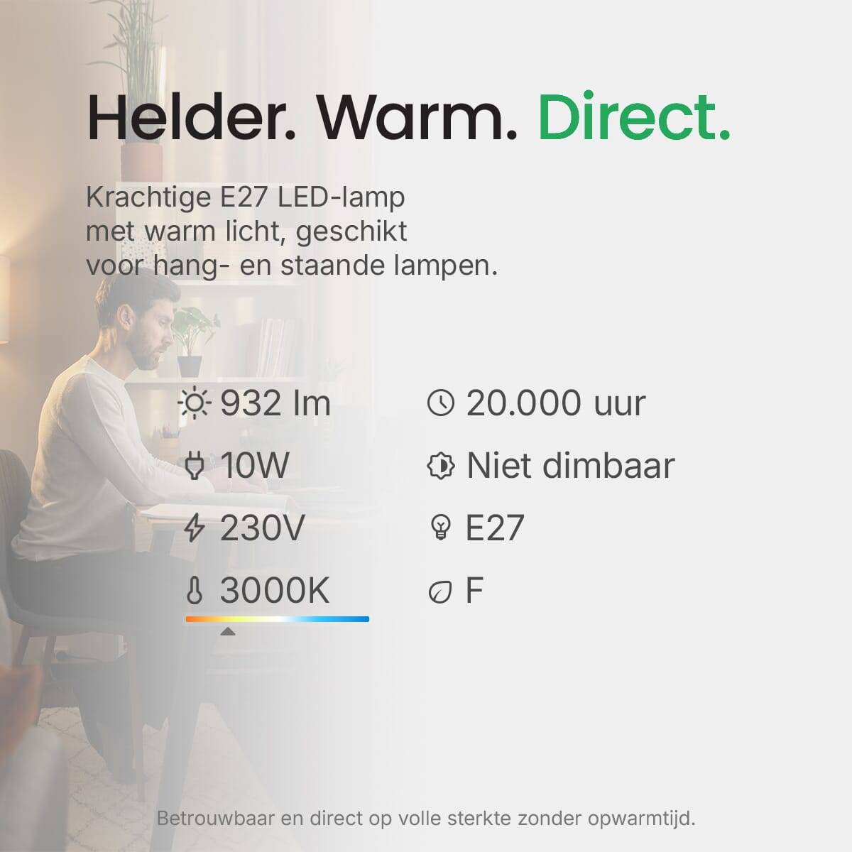LED Line LED Peerlamp A60 E27 Mat - 10W 932lm 3000K - Warmwit - Vervangt 60W-3