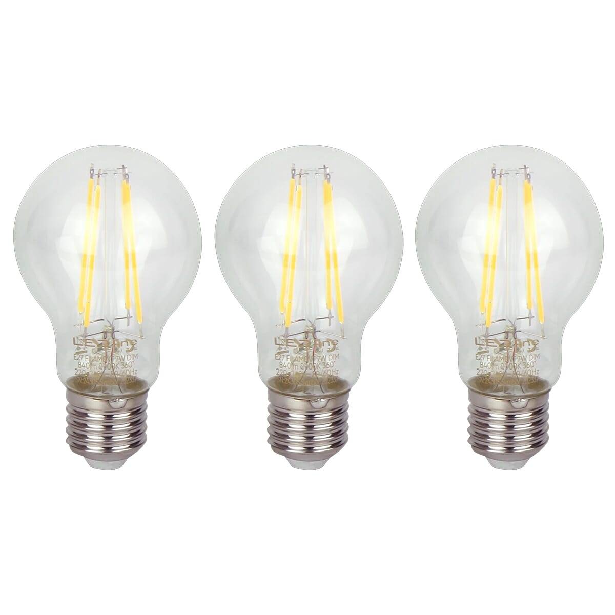 LED Line LED Peerlamp A60 E27 Helder - 7W 840lm 2700K - Extra Warmwit Dimbaar - Vervangt 53W - 3 stuks-0