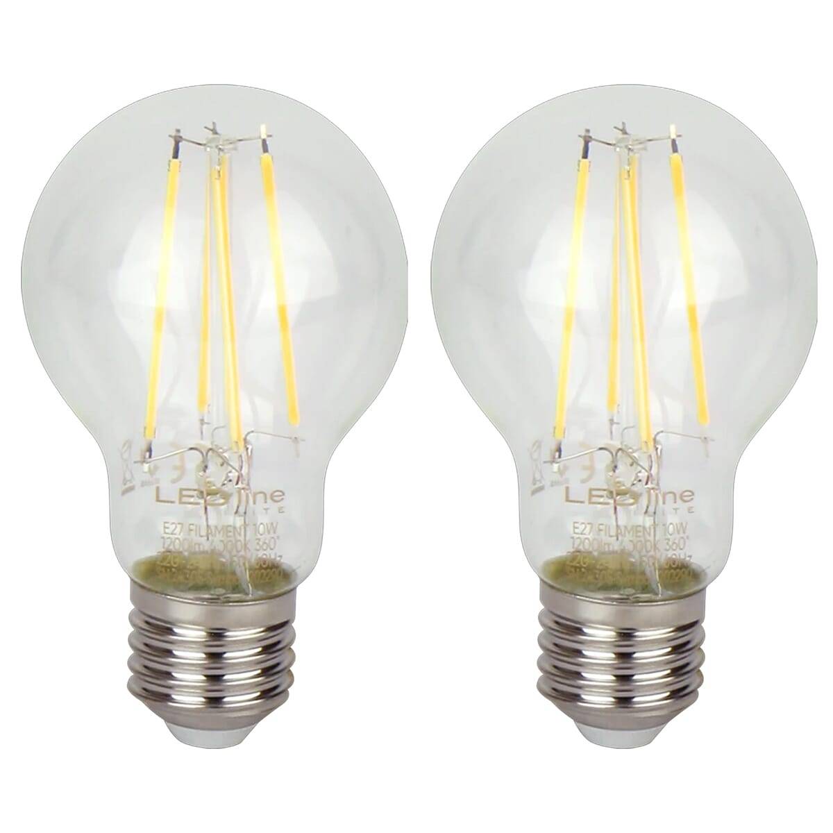 LED Line LED Peerlamp A60 E27 Helder - 10W 1200lm 4000K - Neutraalwit - Vervangt 60W - 2 stuks