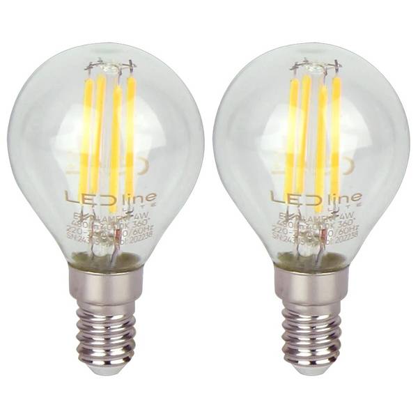 LED Line LED Kogellamp P45 E14 Helder - 4W 480lm 4000K - Neutraalwit - Vervangt 35W - 2 stuks