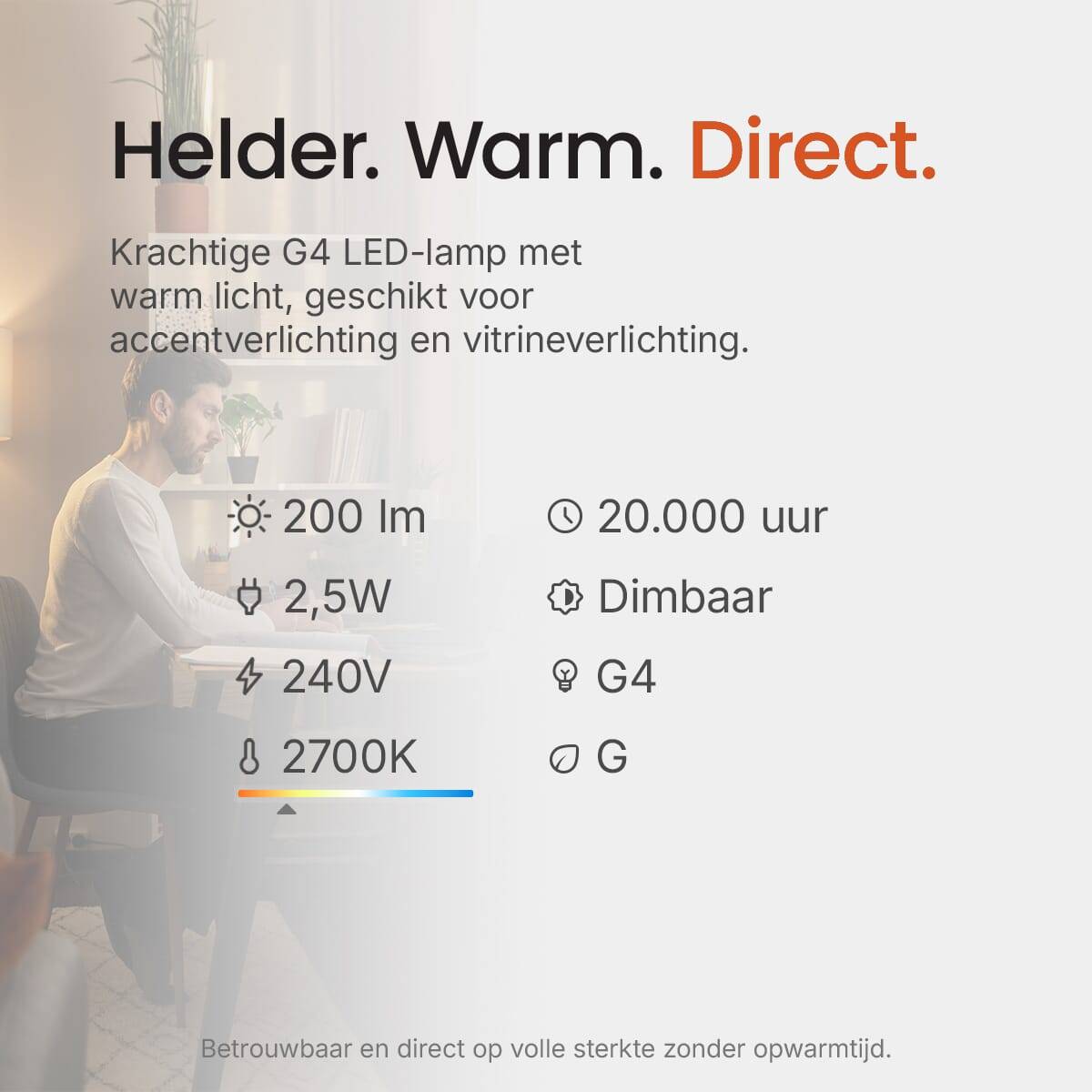 Vito Lighting LED Insteeklamp G4 Mat - 2.5W 200lm 2700K - Extra Warmwit Dimbaar - Vervangt 35W - 2 stuks-4