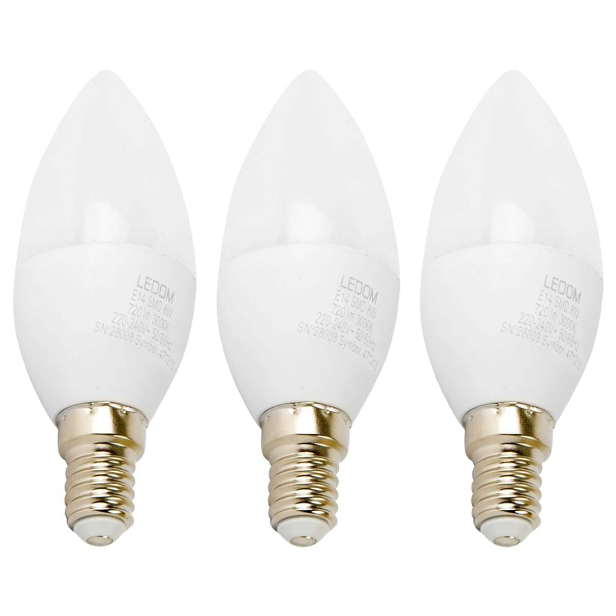 LED Line LED Kaarslamp C35 E14 Mat - 8W 720lm 3000K - Warmwit - Vervangt 80W - 3 stuks-0