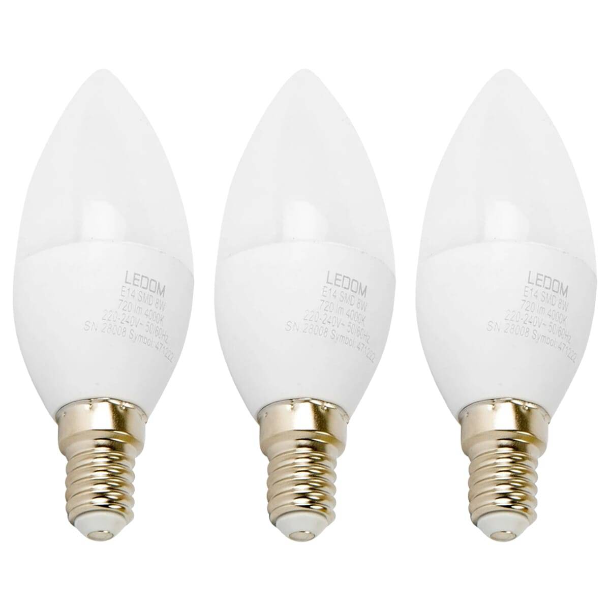 LED Line LED Kaarslamp C35 E14 Mat - 8W 720lm 4000K - Neutraalwit - Vervangt 80W - 3 stuks-0