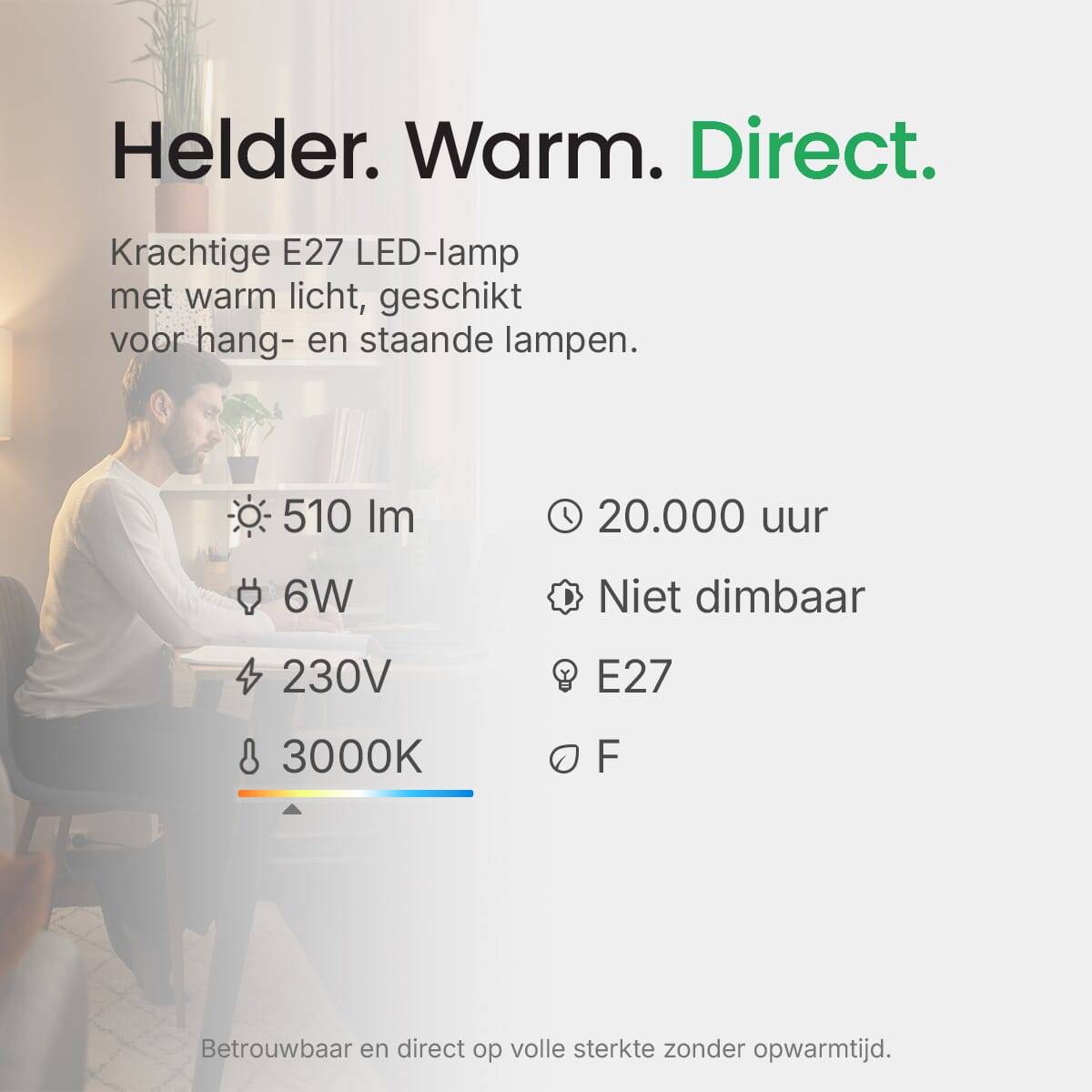 LED Line LED Peerlamp A60 E27 Mat - 6W 510lm 3000K - Warmwit - Vervangt 60W - 3 stuks-4