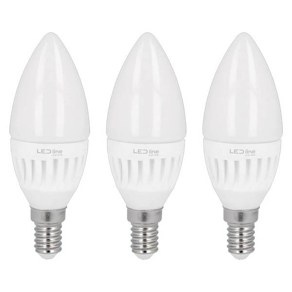 LED Line LED Kaarslamp C35 E14 Mat - 5W 700lm 2700K - Warmwit - Vervangt 35W - 3 stuks