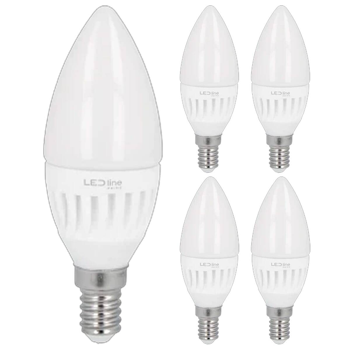 LED Line LED Kaarslamp C35 E14 Mat - 5W 700lm 3000K - Warmwit - Vervangt 35W - 5 stuks-0