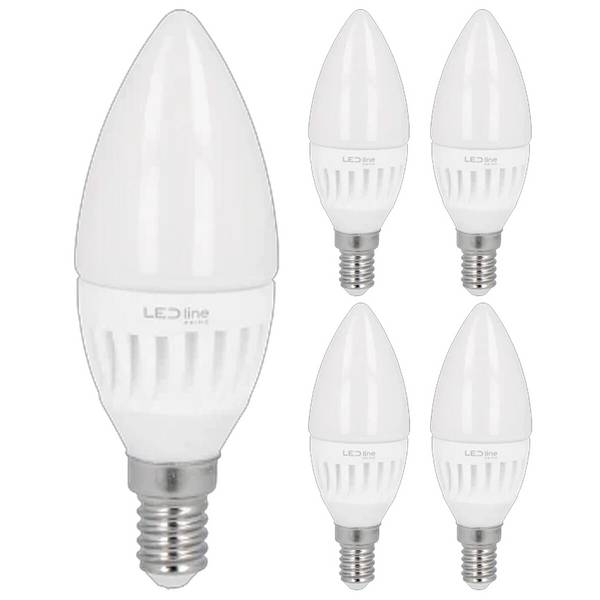 LED Line LED Kaarslamp C35 E14 Mat - 5W 700lm 3000K - Warmwit - Vervangt 35W - 5 stuks