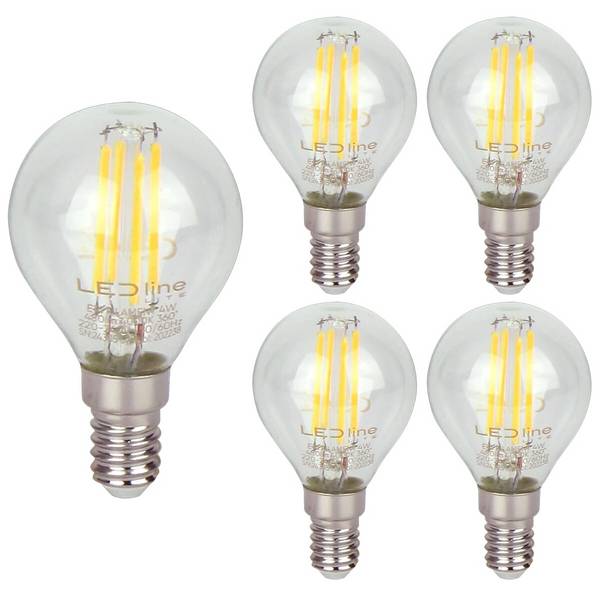 LED Line LED Kogellamp P45 E14 Helder - 4W 480lm 4000K - Neutraalwit - Vervangt 35W - 5 stuks