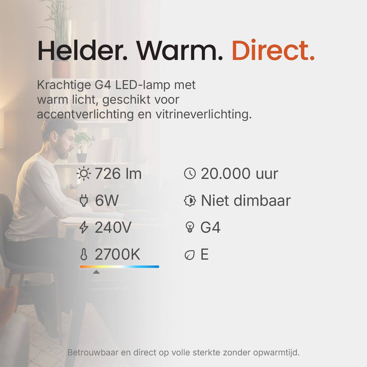 Vito Lighting LED Insteeklamp G4 Helder - 6W 726lm 2700K - Extra Warmwit - Vervangt 50W-3