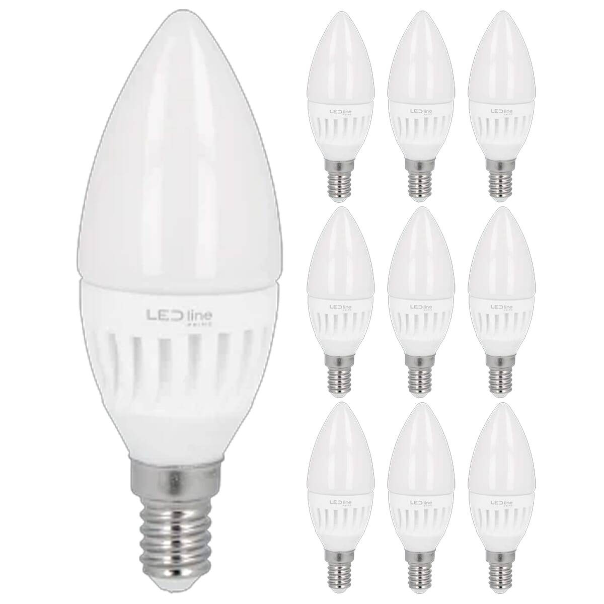 LED Line LED Kaarslamp C35 E14 Mat - 5W 700lm 3000K - Warmwit - Vervangt 35W - 10 stuks-0
