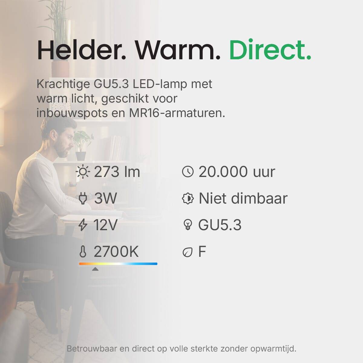 LED Line LED Spot MR16 GU5.3 Helder - 3W 240lm 2700K - Extra Warmwit - Vervangt 27W - 12V - 3 stuks-4