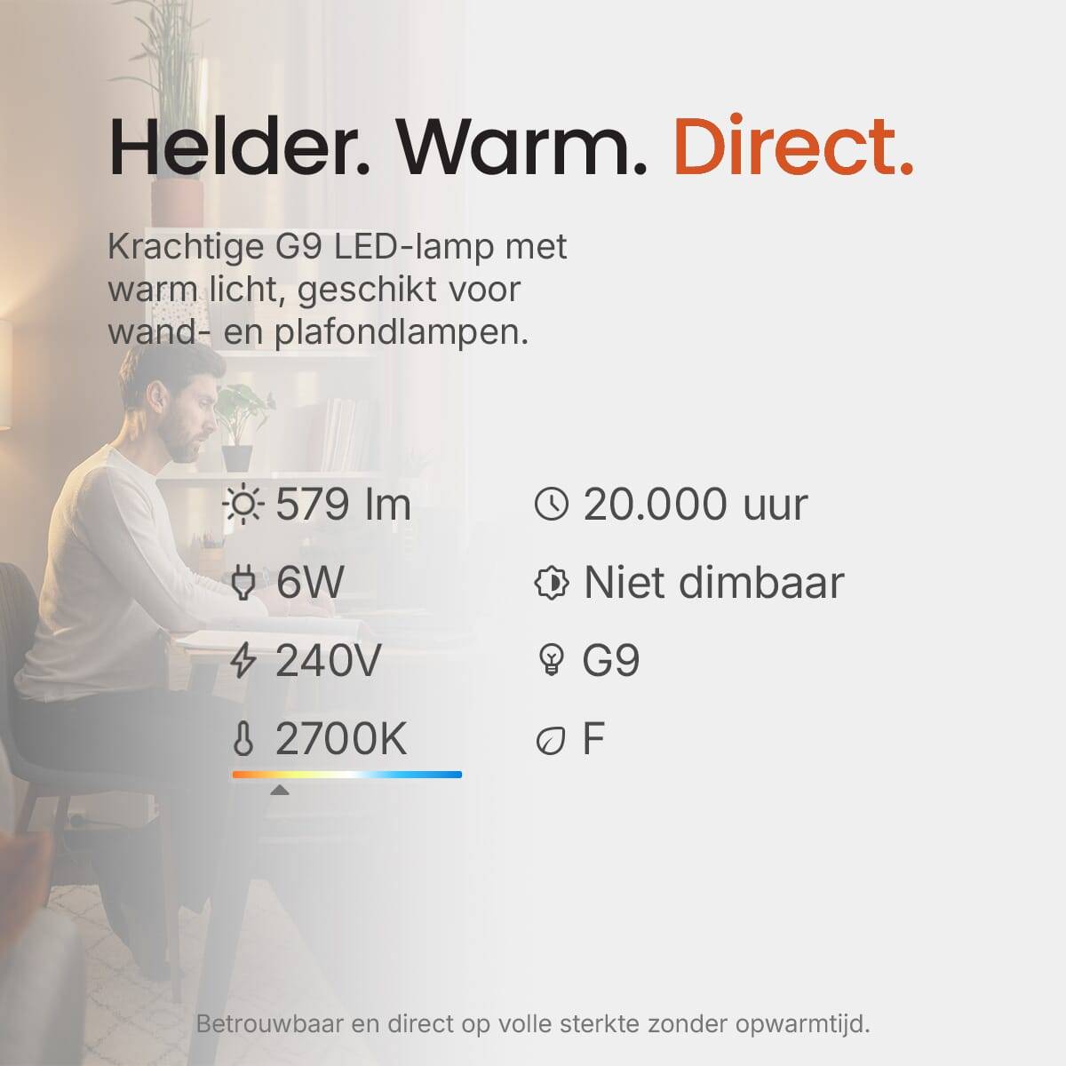 Vito Lighting LED Insteeklamp G9 Helder - 6W 579lm 2700K - Extra Warmwit - Vervangt 40W-4