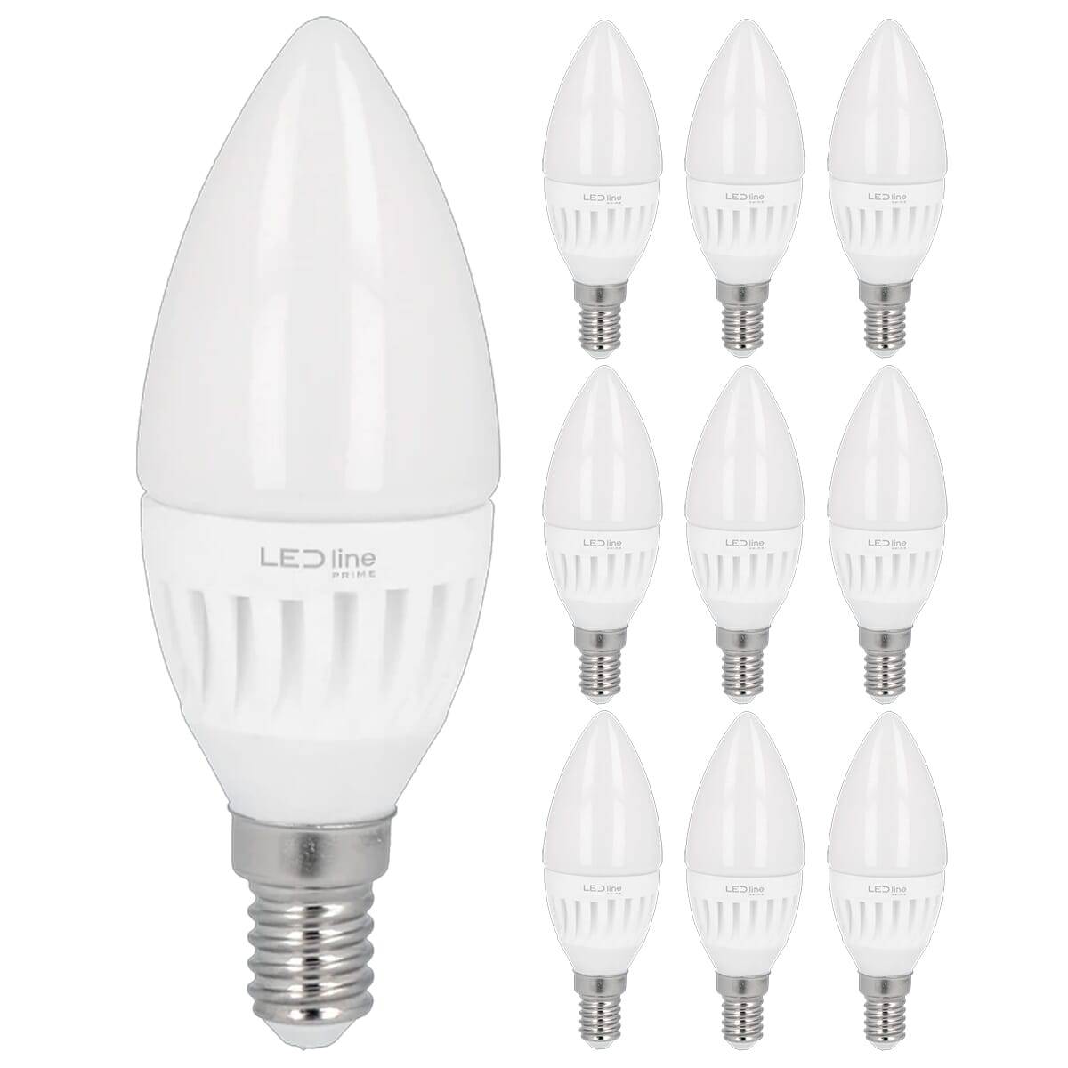 LED Line LED Kaarslamp C35 E14 Mat - 5W 700lm 2700K - Warmwit - Vervangt 35W - 10 stuks-0