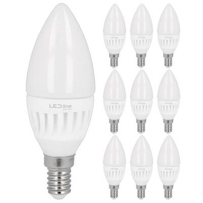 LED Line LED Kaarslamp C35 E14 Mat - 5W 700lm 2700K - Warmwit - Vervangt 35W - 10 stuks-0