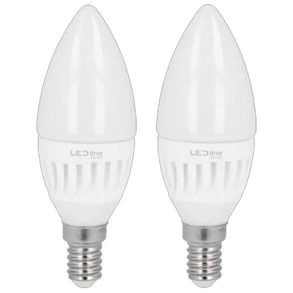 LED Line LED Kaarslamp C35 E14 Mat - 5W 700lm 3000K - Warmwit - Vervangt 35W - 2 stuks