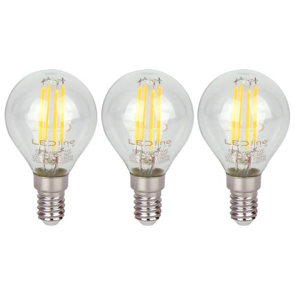 LED Line LED Kogellamp P45 E14 Helder - 4W 480lm 4000K - Neutraalwit - Vervangt 35W - 3 stuks