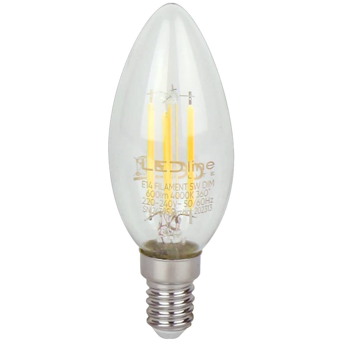 LED Line LED Kaarslamp C35 E14 Helder - 5W 600lm 4000K - Neutraalwit Dimbaar - Vervangt 35W