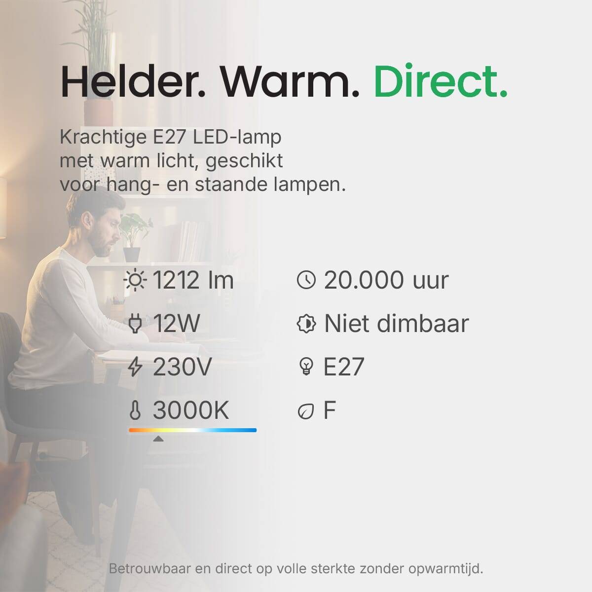 LED Line LED Peerlamp A60 E27 Mat - 12W 1212lm 3000K - Warmwit - Vervangt 100W - 3 stuks-4