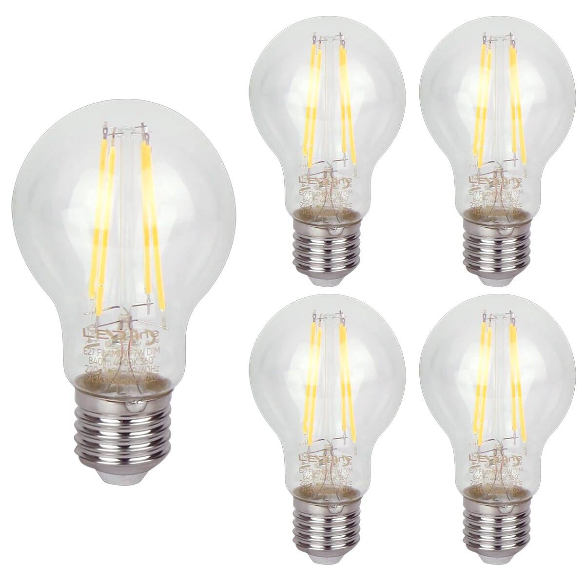 LED Line LED Peerlamp A60 E27 Helder - 7W 840lm 4000K - Neutraalwit Dimbaar - Vervangt 53W - 5 stuks-0
