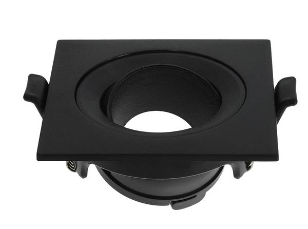 VITO Riko-SR - Vierkante Verstelbare Inbouwspot GU10 fitting - 75mm - Zwart - Draaibare Plafondspot