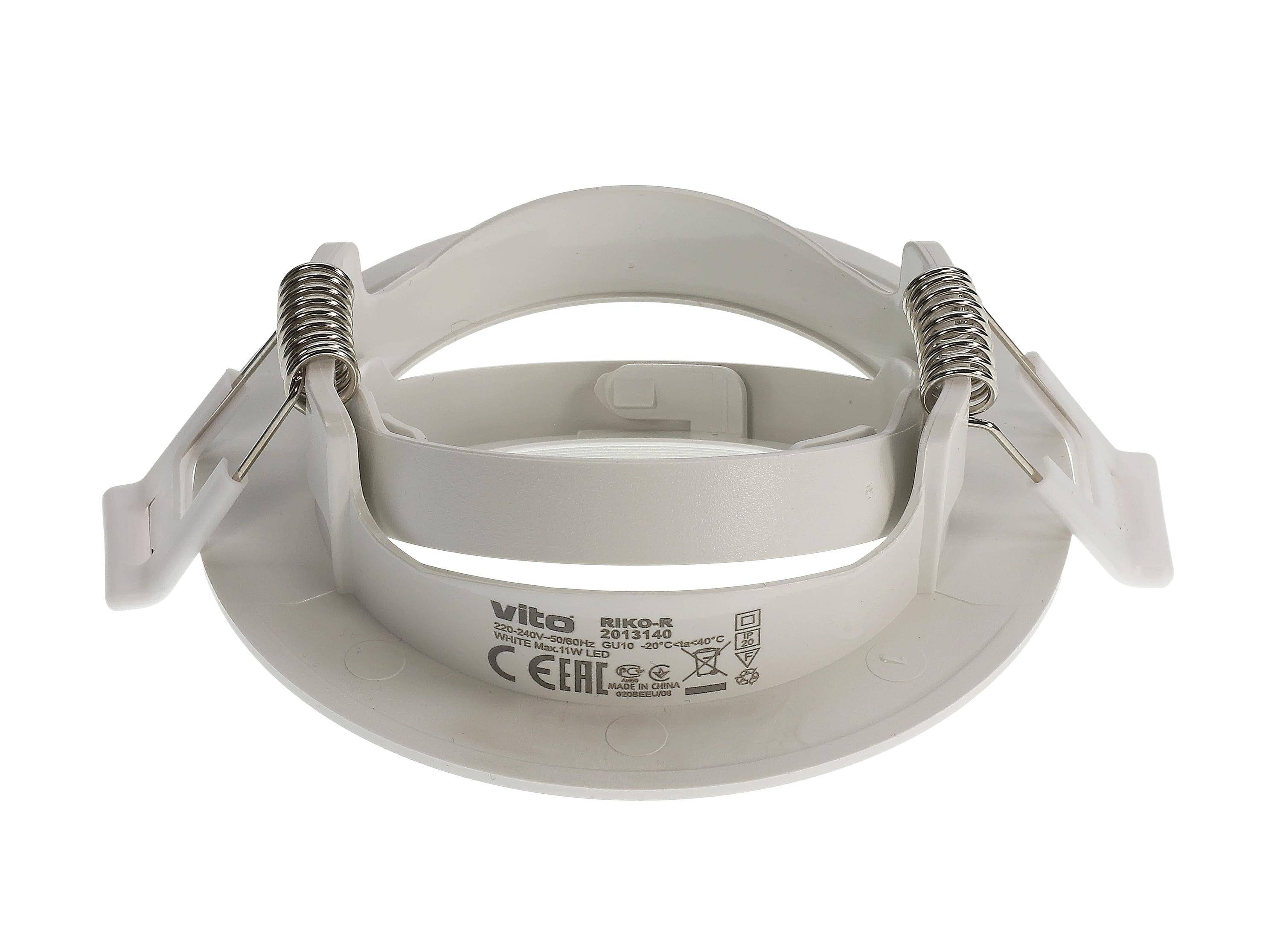 VITO Riko-R - Ronde Verstelbare Inbouwspot GU10 fitting - 75mm - Wit - Draaibare spot voor Plafondmontage-1